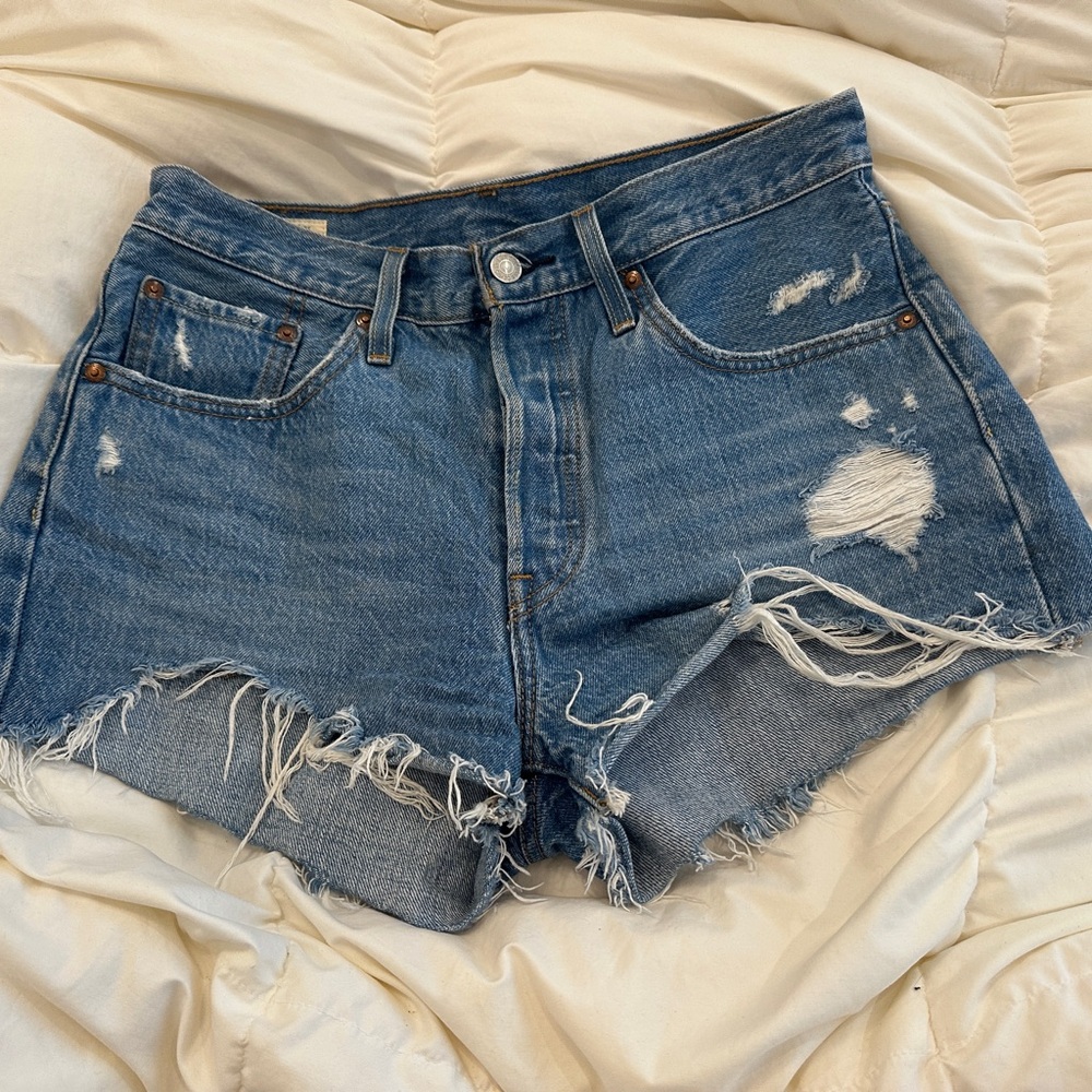 Levi's Distressed Blue Jean Shorts